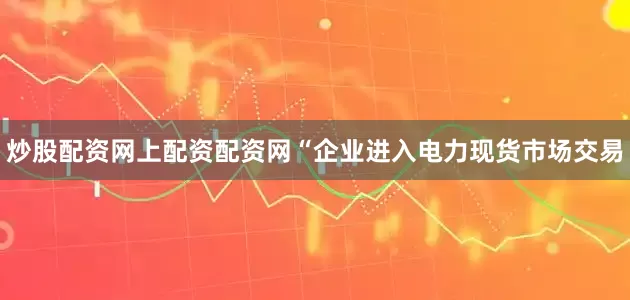 炒股配资网上配资配资网“企业进入电力现货市场交易